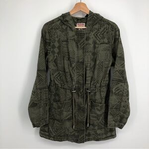 Mossimo Jacket Womens Medium Green Aztec‎ Utility Hoodie